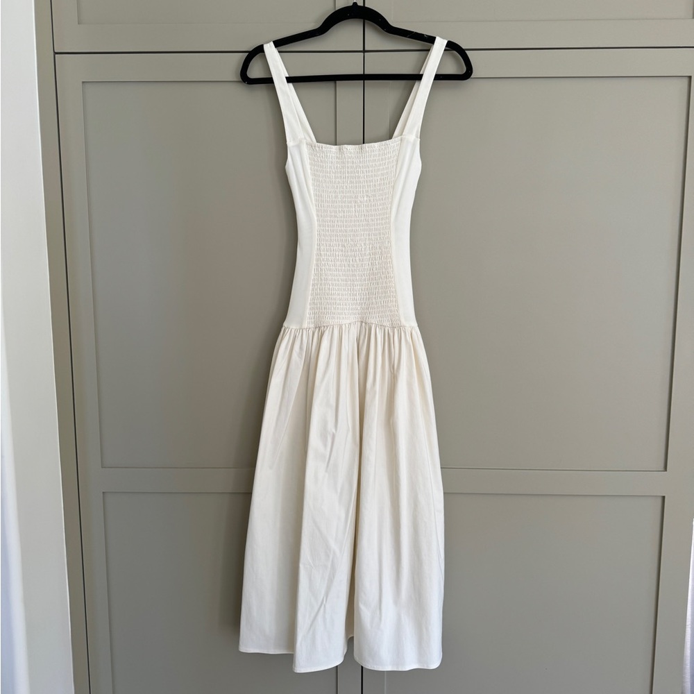 WWW Smoked Drop Waist Midi Dress